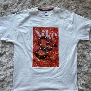 Nike White T-Shirt with Red Graphic